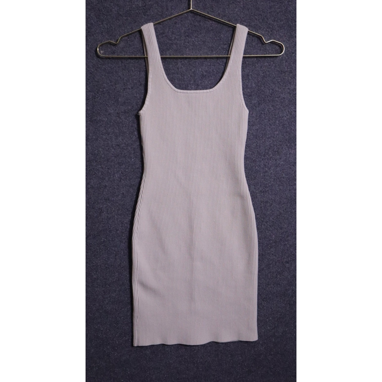 Aritzia Babaton Sculpt Knit Cami Mini Dress Women 2xs Matte Pearl Beige Nwot